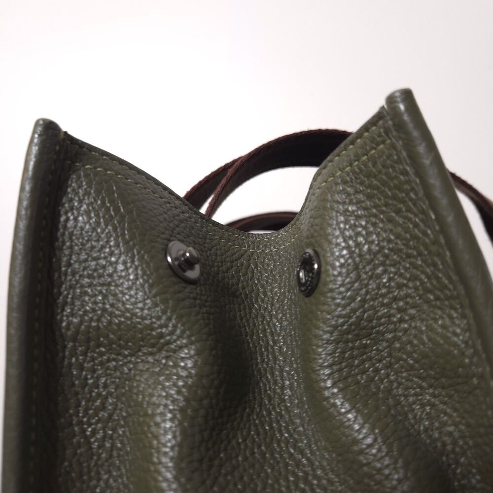 Coach Olive Pebbled Leather Smith Tote Bag Large Logo Strap Womens - Picture 7 of 16